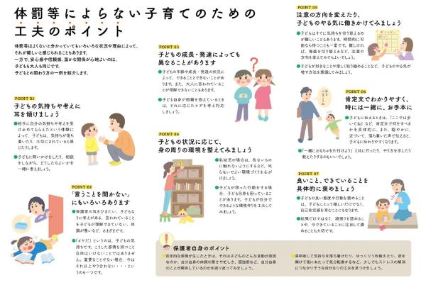 体罰等によらない子育てのための工夫のポイントのチラシ