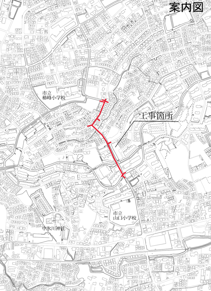 山口地区配水管更新第2号工事(ゼロ債務)案内図の画像