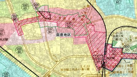 銀座地区の都市計画図